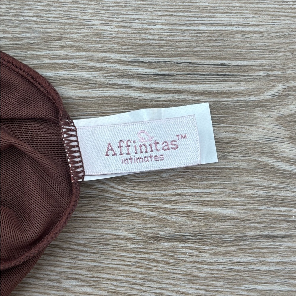 Affinitas Intimates Brown Babydoll Chemise Lace Slip Nightie Dress Vintage - Picture 7 of 9